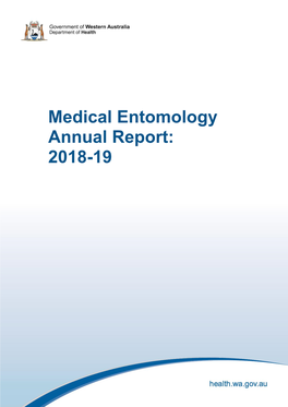 Medical Entomology Annual Report: 2018-19