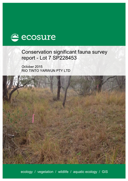 Conservation Significant Fauna Survey Report Ecosure.Com.Au | Ii