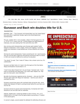 Gunawan and Bach Win Doubles Title for U.S