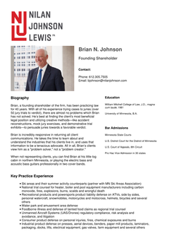 Nilan Johnson Lewis · Brian N. Johnson Biography