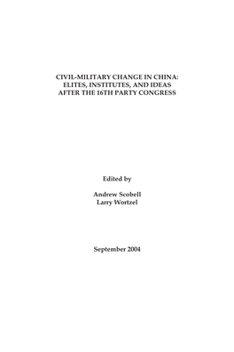 Civil-Military Changes in China.Indd