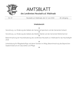 Amtsblatt Nr. 07 Vom 12.06.2018