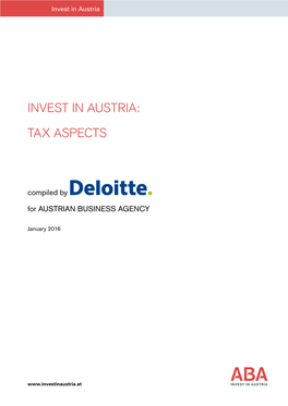 Invest in Austria: Tax Aspects