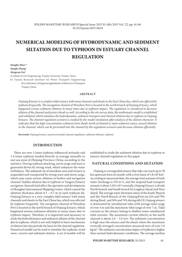 Numerical Modeling of Hydrodynamic and Sediment Siltation Due to Typhoon in Estuary Channel Regulation