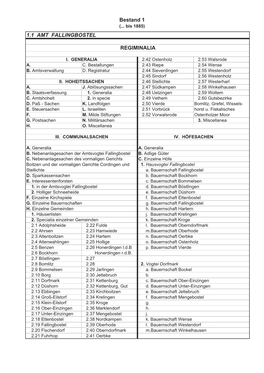 Bestand 1 1.1 AMT FALLINGBOSTEL REGIMINALIA