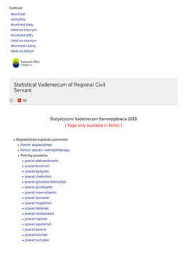 Statistical Office in Bydgoszcz / Statistical Vademecum of Regional