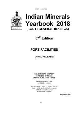 Indian Minerals Yearbook 2018 (Part- I : GENERAL REVIEWS)