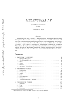 Melencolia I.1∗