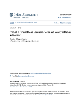 Through a Feminist Lens: Language, Power and Identity in Catalan Nationalism