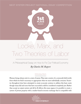 Locke, Marx, and Two Theories of Labor