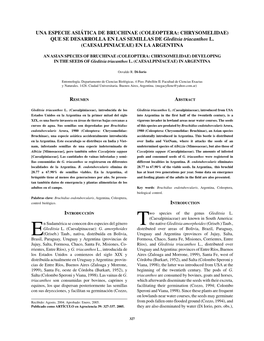 QUE SE DESARROLLA EN LAS SEMILLAS DE Gleditsia Triacanthos L. (CAESALPINIACEAE) EN LA ARGENTINA