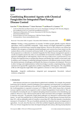 Combining Biocontrol Agents with Chemical Fungicides for Integrated Plant Fungal Disease Control