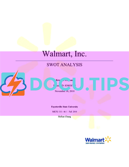 Walmart SWOT Analysis