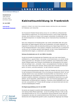 Kabinettsumbildung in Frankreich 24