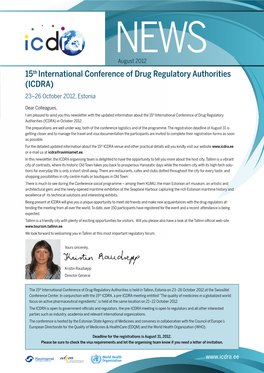 15Th International Conference of Drug Regulatory Authorities (ICDRA) 23–26 October 2012, Estonia