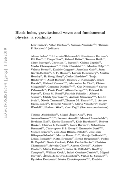 Black Holes, Gravitational Waves and Fundamental Physics: a Roadmap