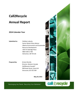 Call2recycle Annual Report