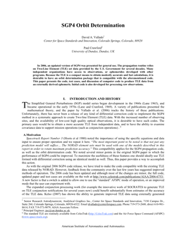 SGP4 Orbit Determination