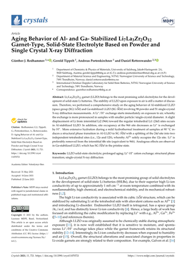 Aging Behavior of Al- and Ga- Stabilized Li7la3zr2o12 Garnet-Type, Solid-State Electrolyte Based on Powder and Single Crystal X-Ray Diffraction