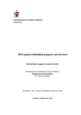 Well Typed Embedded Program Cannot Burn