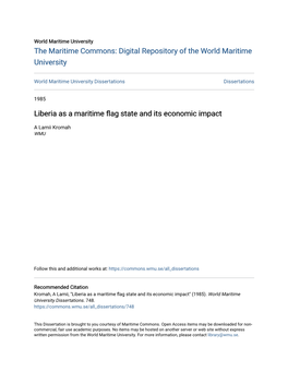 Liberia As a Maritime Flag State and Its Economic Impact