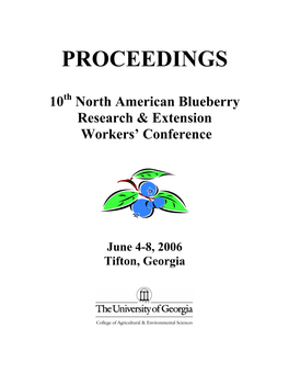 10Th North American Blueberry Research and Extension Workers