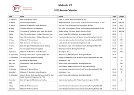 Midlands IPF 2019 Events Calendar