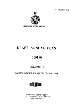 Draft Annual Plan 1995-96