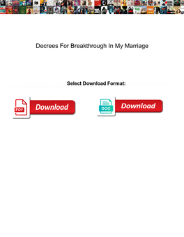 Decrees for Breakthrough in My Marriage