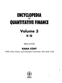 Encyclopedia Quantitative Finance