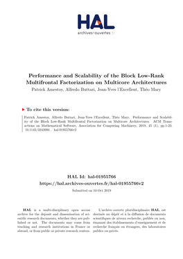 Performance and Scalability of the Block Low-Rank Multifrontal