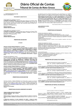 Diário Oficial De Contas Tribunal De Contas De Mato Grosso Ano 3 Nº 412 Cuiabá Sexta-Feira, 4 De Julho De 2014 – Página 44