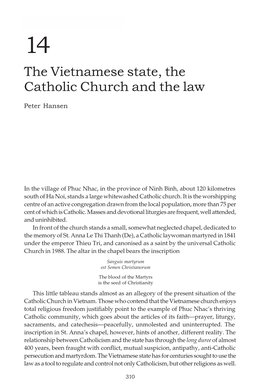 The Vietnamese State, the Catholic Church and the Law
