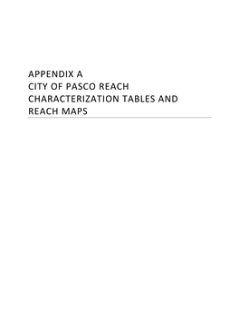 Appendix A-City of Pasco Reach Characterization