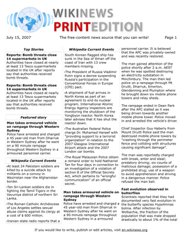 July 15, 2007 the Free-Content News Source That You Can Write! Page 1