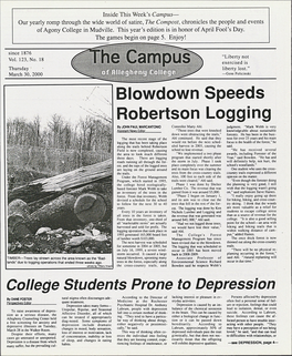 Blowdown Speeds Robertson Logging by JOHN PAUL MARCANTONIO Controller Marty Ahl