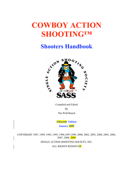 COWBOY ACTION SHOOTING™ Shooters Handbook