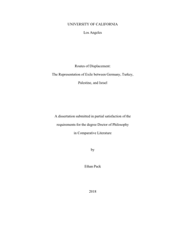 The Representation of Exile Between Germany, Turkey, Palestine, and Israel” Advisors: Gil Z