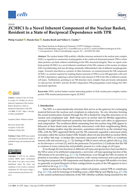 ZC3HC1 Is a Novel Inherent Component of the Nuclear Basket, Resident in a State of Reciprocal Dependence with TPR