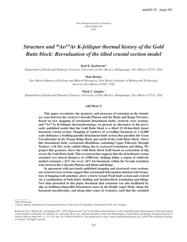 Structure and 40Ar/39Ar K-Feldspar Thermal History of the Gold Butte Block: Reevaluation of the Tilted Crustal Section Model