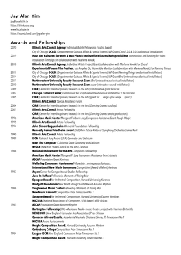 Jay Alan Yim Awards and Fellowships
