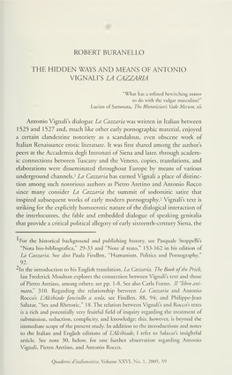 Quaderni D'italianistica : Revue Officielle De La Société Canadienne Pour Les Études Italiennes = Official Journal Of