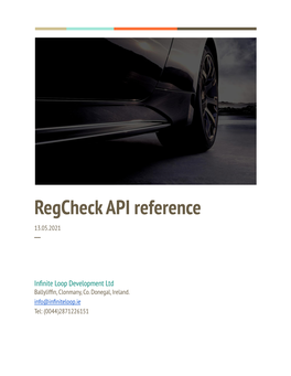 Regcheck API Reference 13.05.2021 ─
