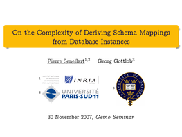 On the Complexity of Deriving Schema Mappings from Database Instances