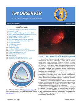 The Observer of the Twin City Amateur Astronomers