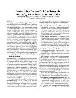 Overcoming End-To-End Challenges in Reconfigurable Datacenter Networks Matthew K