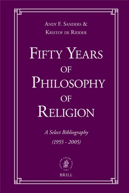 Fifty Years of Philosophy of Religion: a Select Bibliography (1955-2005)