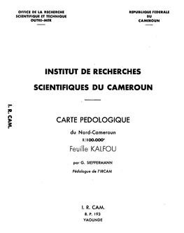 Carte Pédologique Du Nord-Cameroun Au 1/100000