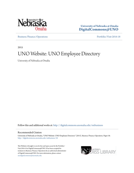 UNO Website: UNO Employee Directory University of Nebraska at Omaha