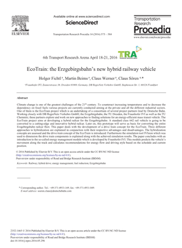 Ecotrain: the Erzgebirgsbahn's New Hybrid Railway Vehicle